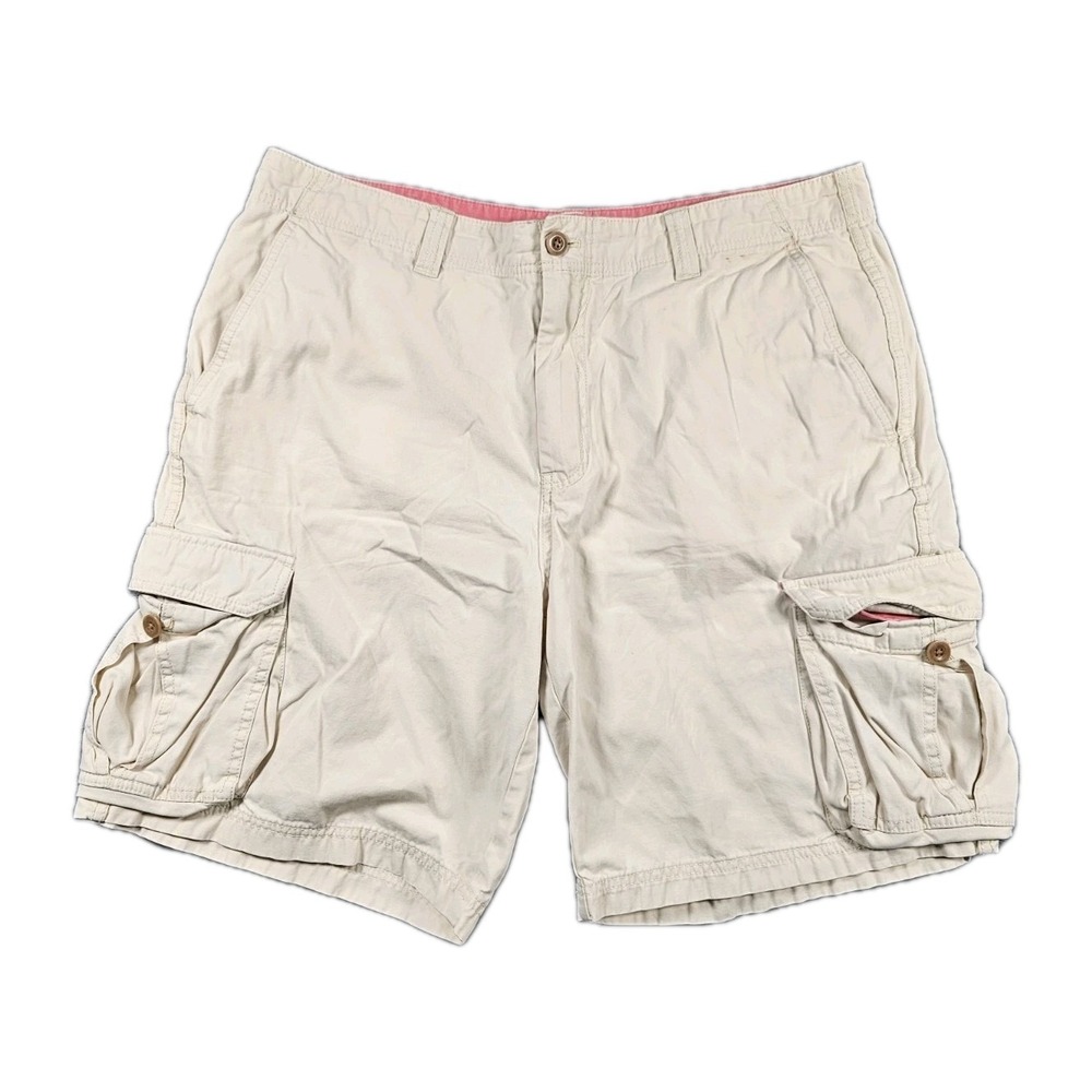 Vineyard Vines‎ Breakers Cargo Shorts Mens 38 Khaki Pink Lined Cotton 9"